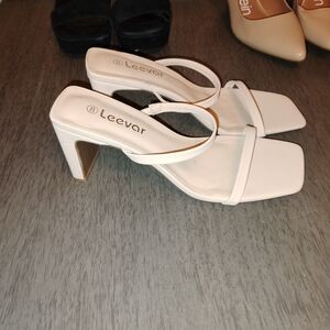 Women's White Heeled Sandals